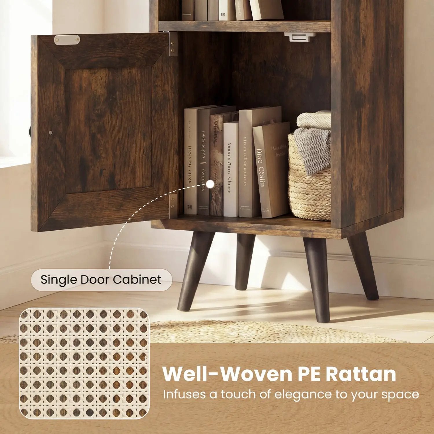 6-Tier Tall Narrow Bookcase 54 Inches Slim Storage Cabinet by DirectDeals