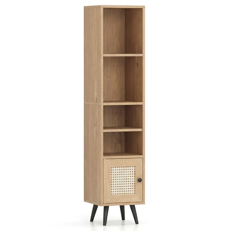 6-Tier Tall Narrow Bookcase 54 Inches Slim Storage Cabinet by DirectDeals