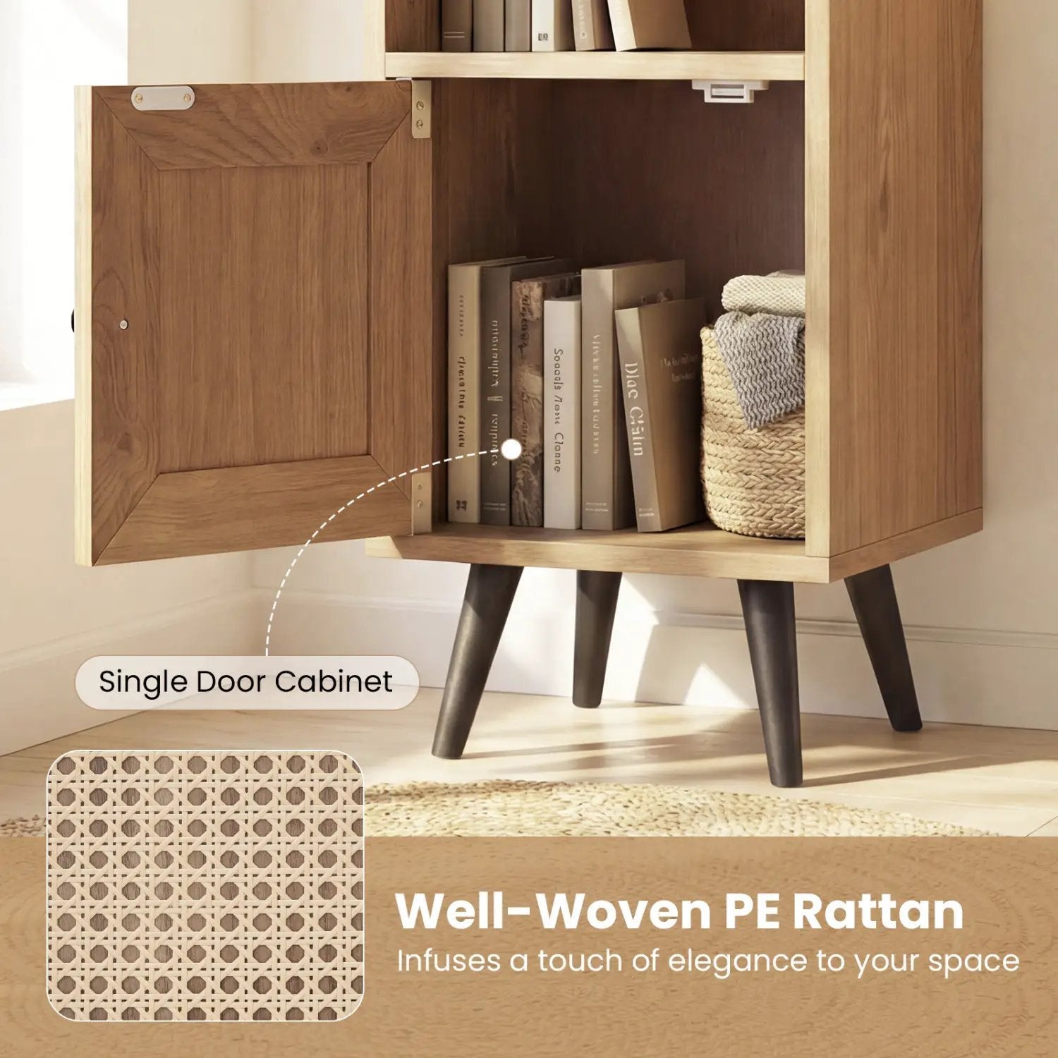 6-Tier Tall Narrow Bookcase 54 Inches Slim Storage Cabinet by DirectDeals