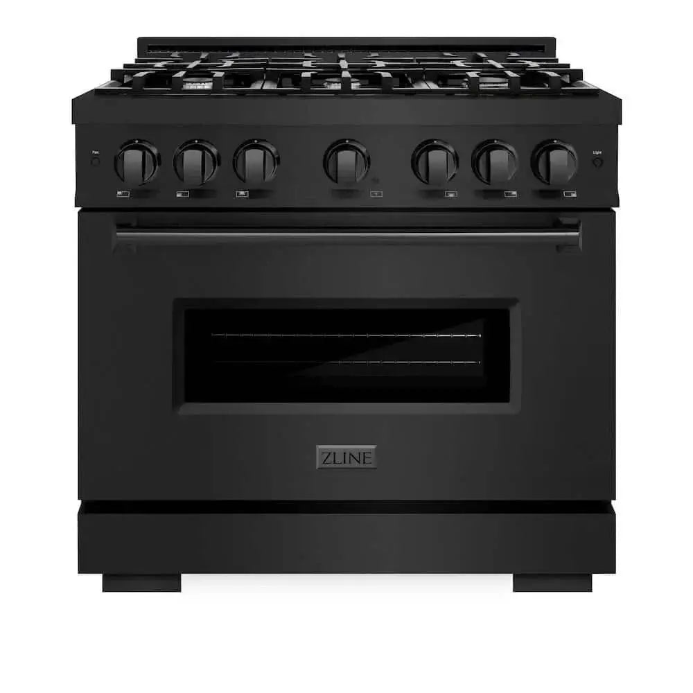 ZLINE 36" Classic Gas Range, Convection Gas Oven Black Stainless Steel, CGRB-36 by Farmhouse Kitchen and Bath