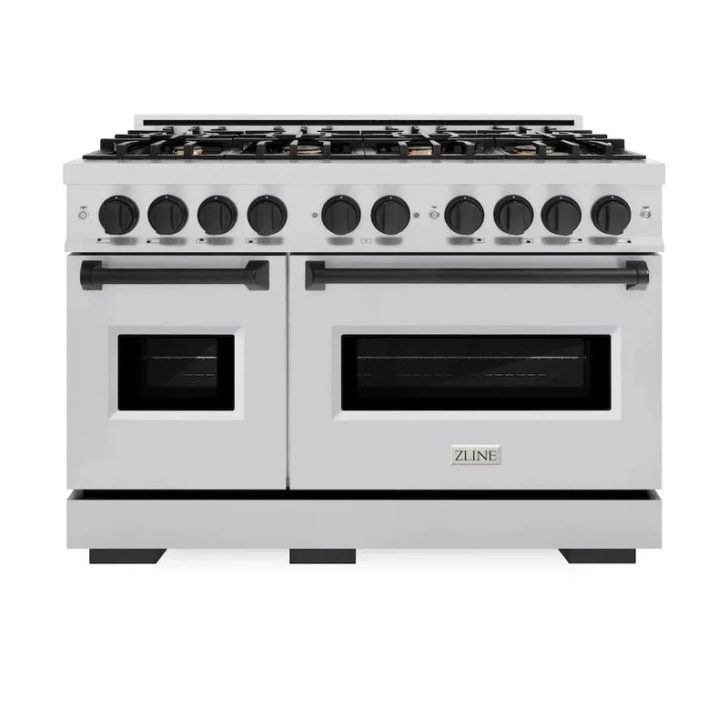 ZLINE 48" Dual Fuel Range, Gas Cooktop, Electric Convection Oven Stainless Steel, Matte Black CDRZ-48-MB by Farmhouse Kitchen and Bath