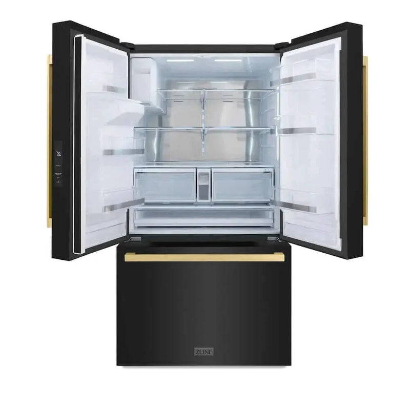 ZLINE 36" Refrigerator, Water, Ice Dispenser, Black Stainless, RSMZ-W36-BS-FCB by Farmhouse Kitchen and Bath