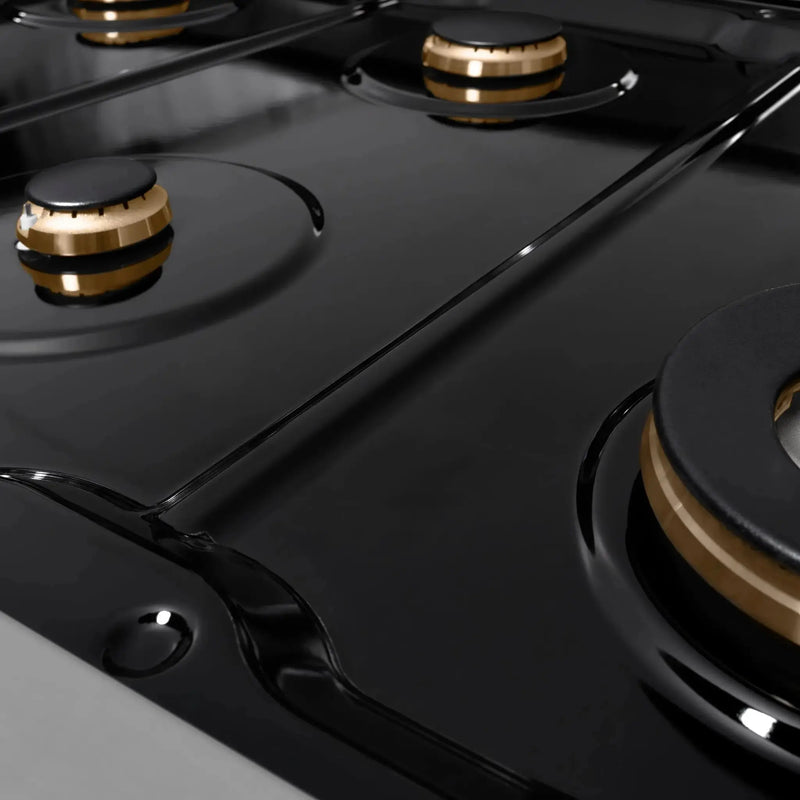 ZLINE 48" Paramount Gas Rangetop Stainless Steel Brass Burners SRT-BR-48 by Farmhouse Kitchen and Bath