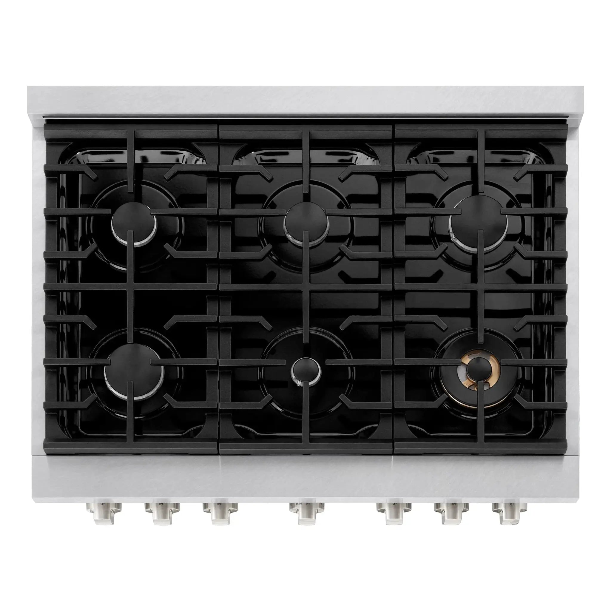 ZLINE 36"Paramount Dual Fuel Range DuraSnow® Stainless Steel SDRS-36 by Farmhouse Kitchen and Bath