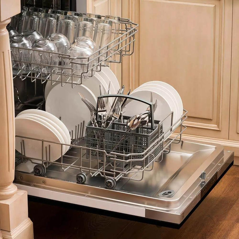 ZLINE 24" Dishwasher In Black Stainless Steel, Stainless Tub, Modern Style Handle DW-BS-H-24 by Farmhouse Kitchen and Bath