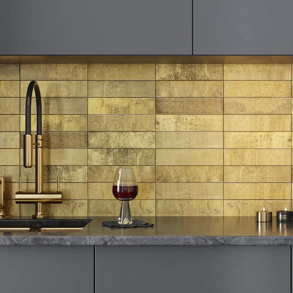 Golden Ochre 2.5x10 Matte Ceramic Subway Tile (30 pack, 5.06 sq ft/case)