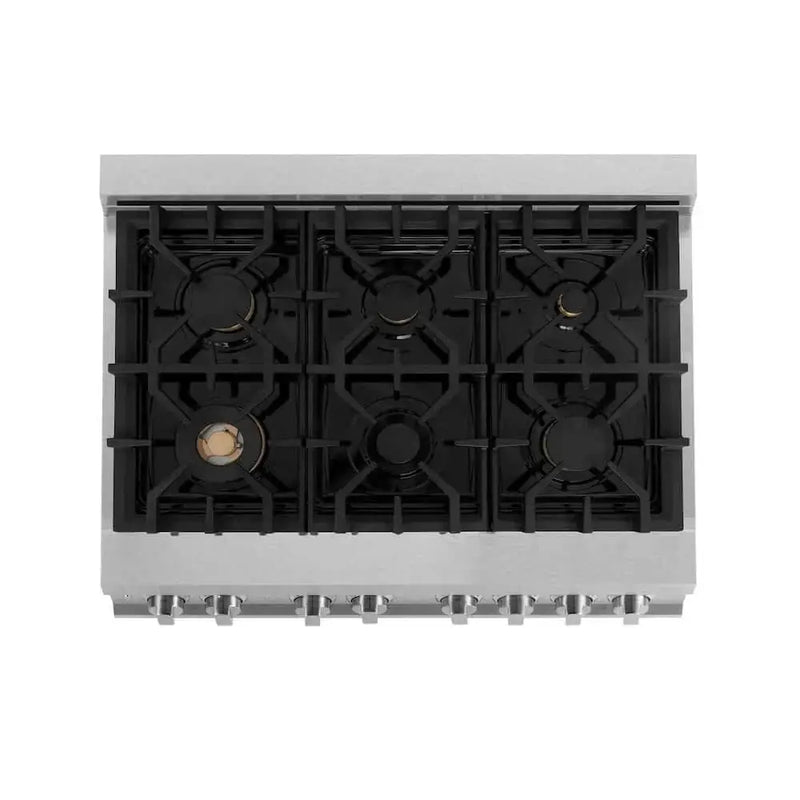 ZLINE 36" Autograph, Dual Fuel Range, Black Door, Bronze, RASZ-BLM-36-CB by Farmhouse Kitchen and Bath