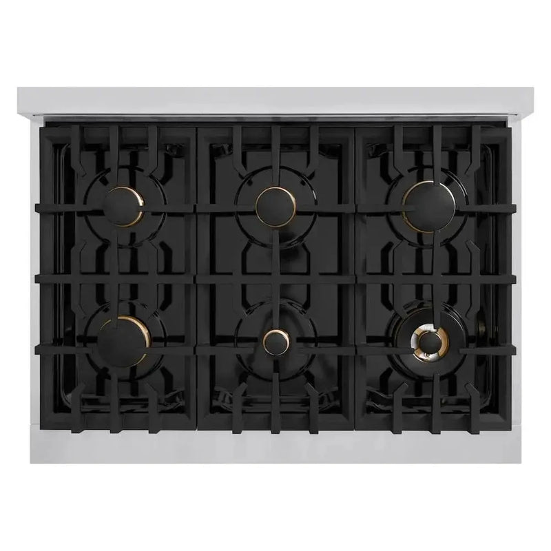 ZLINE 36" Classic Gas Range, Convection Gas Oven Stainless Steel, Matte Black CGRZ-36-MB by Farmhouse Kitchen and Bath
