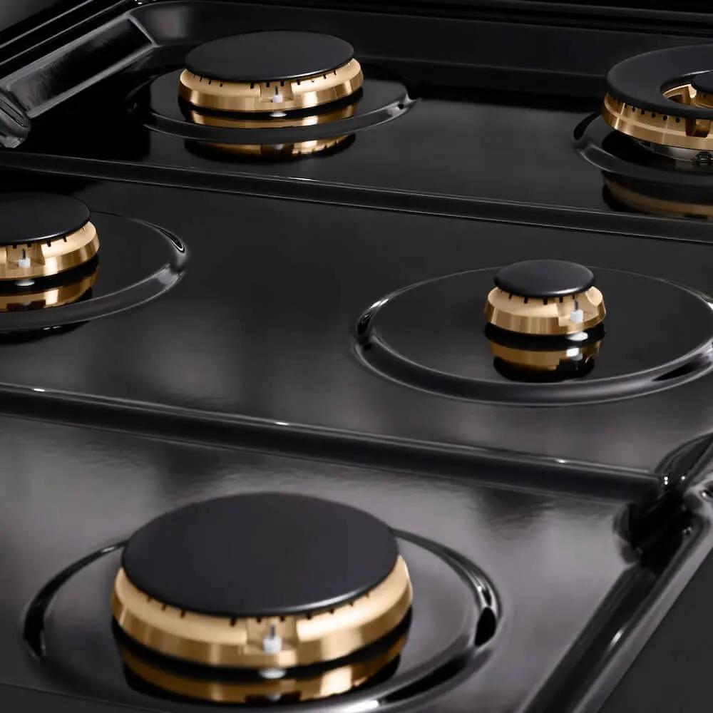 ZLINE 36" Paramount Gas Rangetop Black Stainless Steel Champagne Bronze SRTBZ-36-CB by Farmhouse Kitchen and Bath