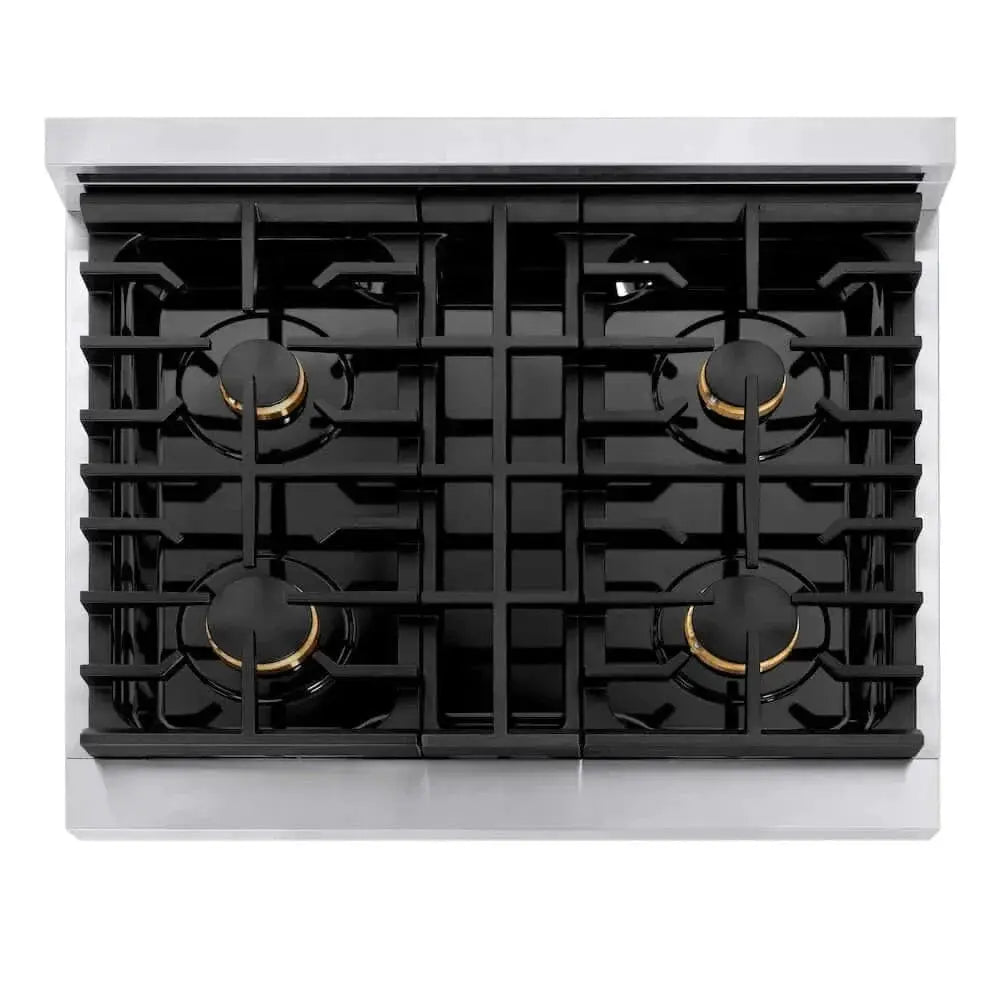ZLINE 30"Gas Range, Convection Oven Stainless Steel, Champagne Bronze, SGRZ-30-CB by Farmhouse Kitchen and Bath