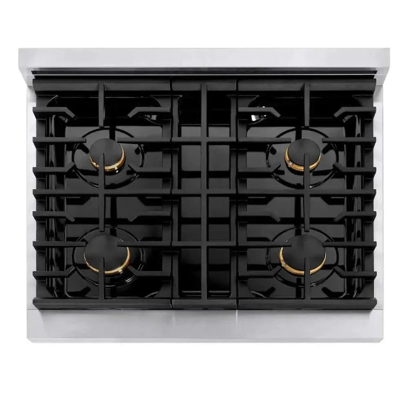 ZLINE 30"Gas Range, Convection Oven Stainless Steel, Champagne Bronze, SGRZ-30-CB by Farmhouse Kitchen and Bath