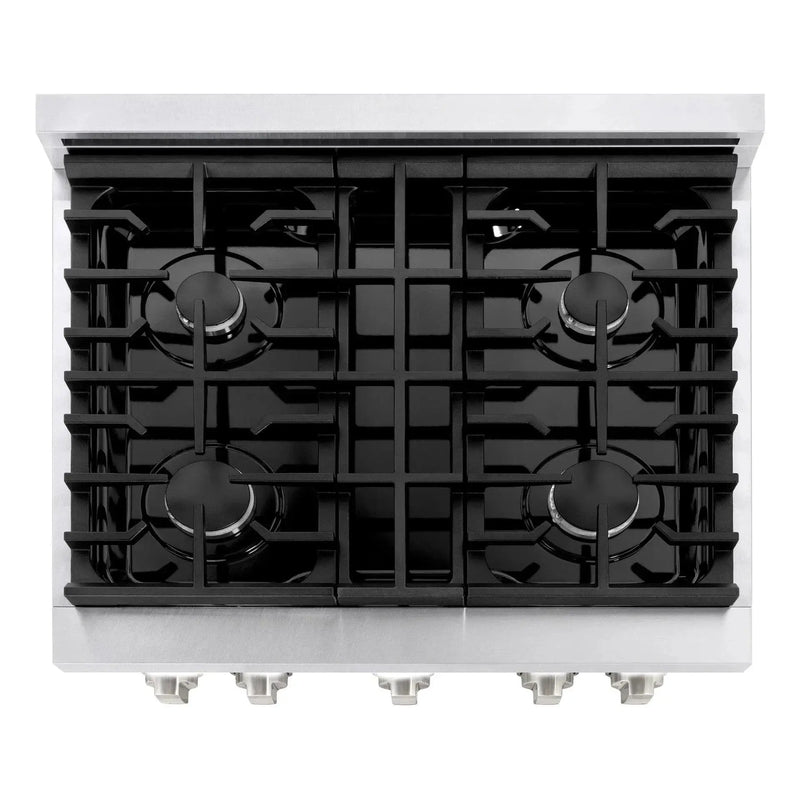 ZLINE 30"Paramount Dual Fuel Range DuraSnow® Stainless Steel SDRS-30 by Farmhouse Kitchen and Bath