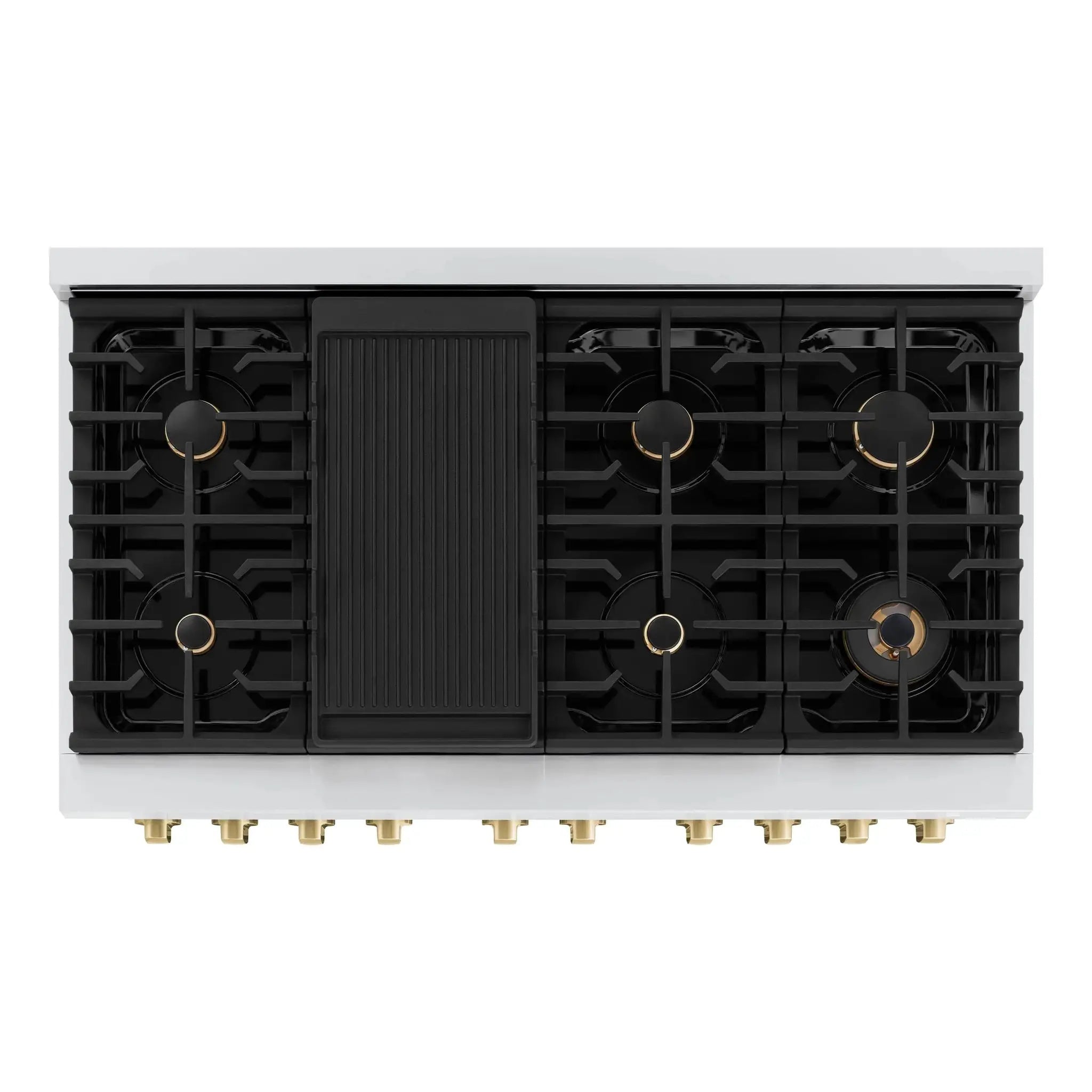 ZLINE 48"Paramount Dual Fuel Range Black Matte Champagne Bronze SDRZ-BLM-48-CB by Farmhouse Kitchen and Bath