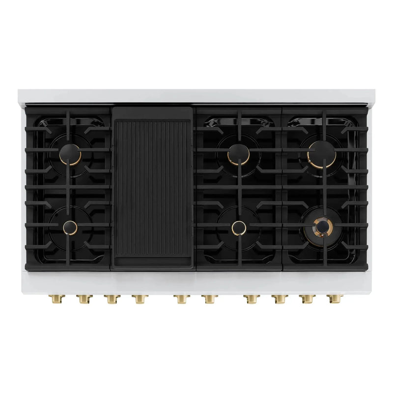 ZLINE 48"Paramount Dual Fuel Range Black Matte Champagne Bronze SDRZ-BLM-48-CB by Farmhouse Kitchen and Bath