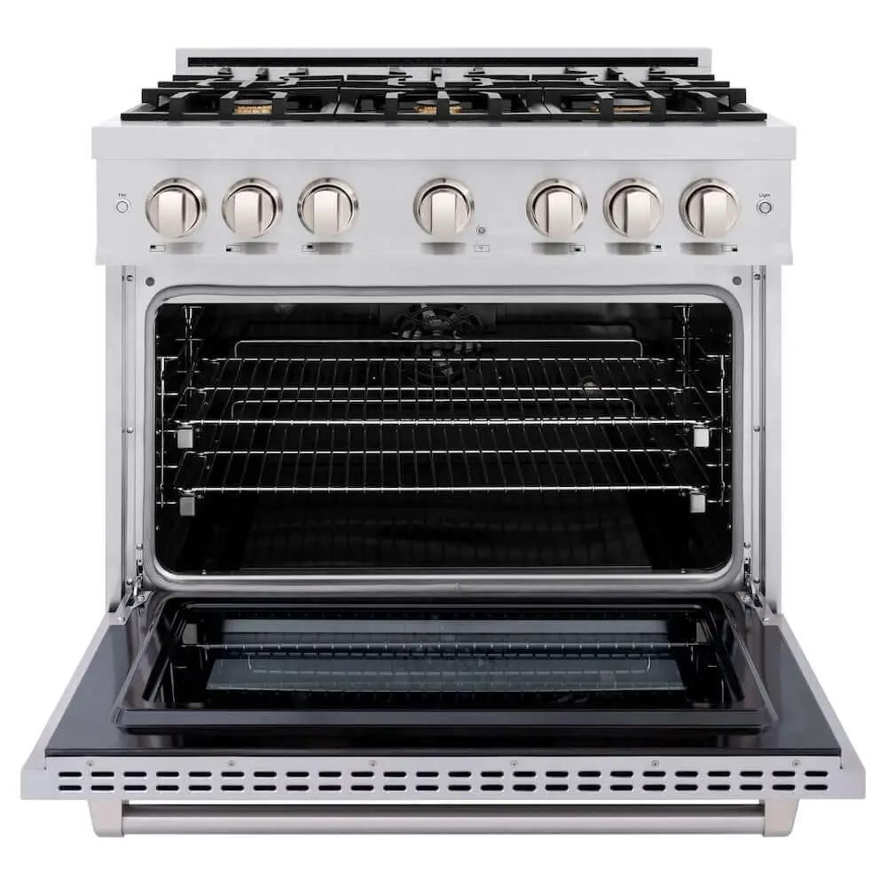 ZLINE 36" Select Gas Range Convection Gas Oven Stainless Steel Brass Burners HGR-BR-36 by Farmhouse Kitchen and Bath