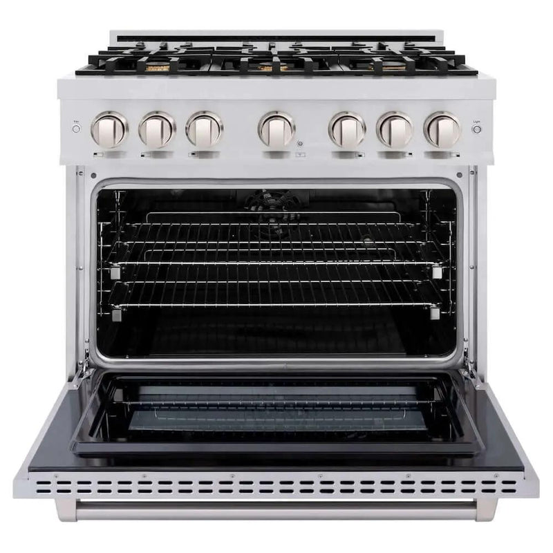 ZLINE 36" Select Gas Range Convection Gas Oven Stainless Steel Brass Burners HGR-BR-36 by Farmhouse Kitchen and Bath