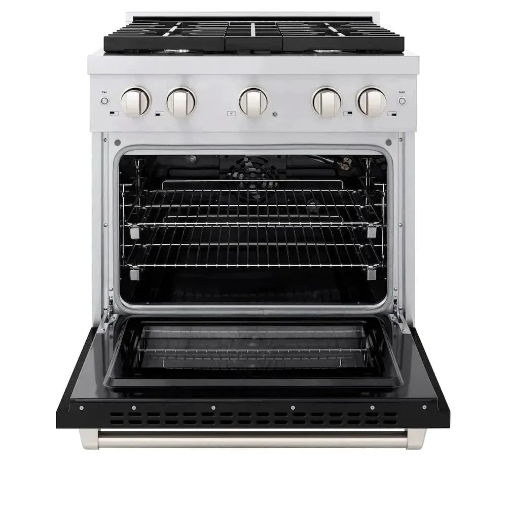 ZLINE 30"Paramount Dual Fuel Range Stainless Steel, Black Matte, SDR-BLM-30 by Farmhouse Kitchen and Bath