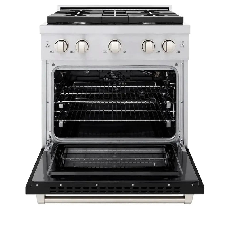 ZLINE 30"Paramount Dual Fuel Range Stainless Steel, Black Matte, SDR-BLM-30 by Farmhouse Kitchen and Bath