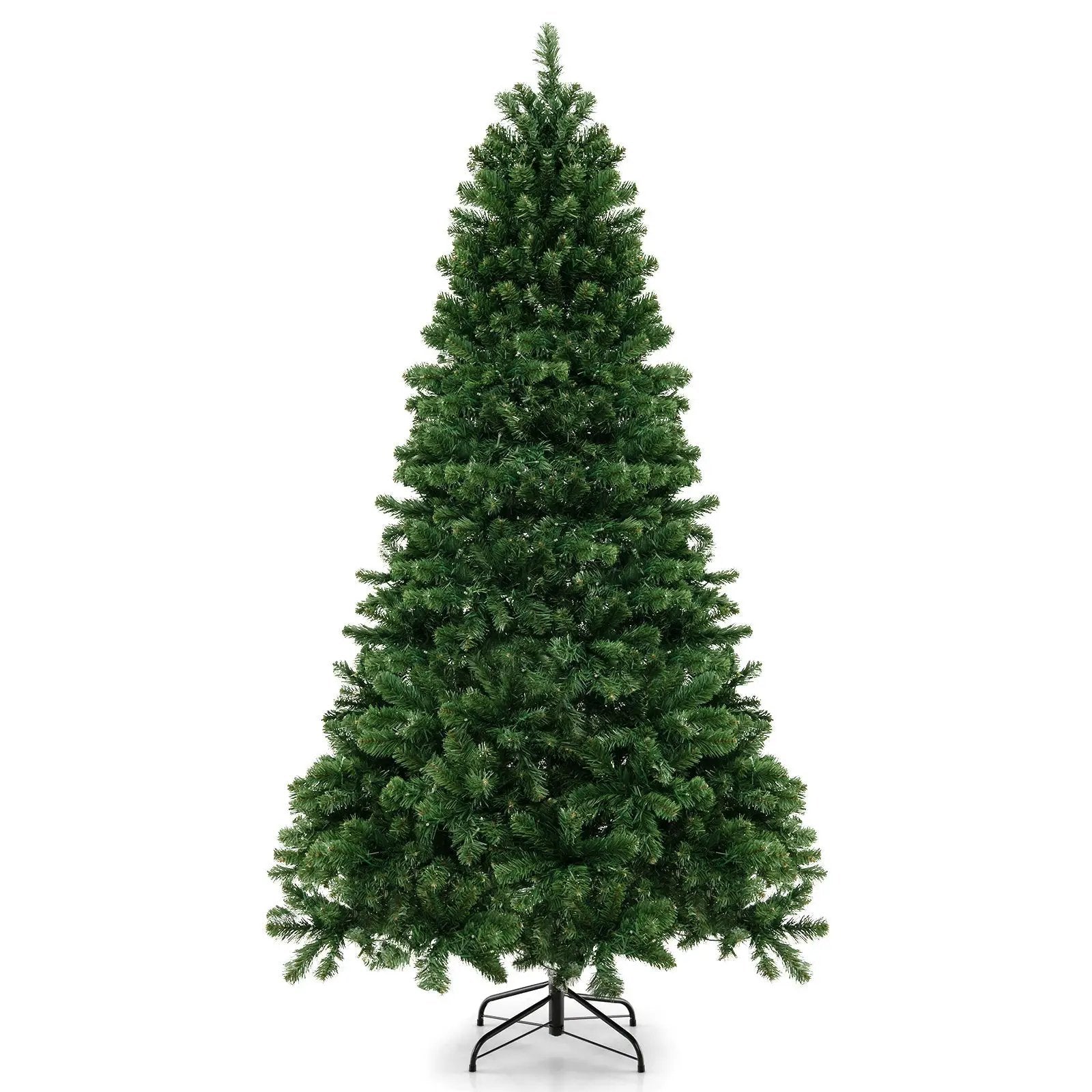 6/7/8 Feet Hinged Christmas Tree with PVC Branch Tips Warm White LED Lights by DirectDeals