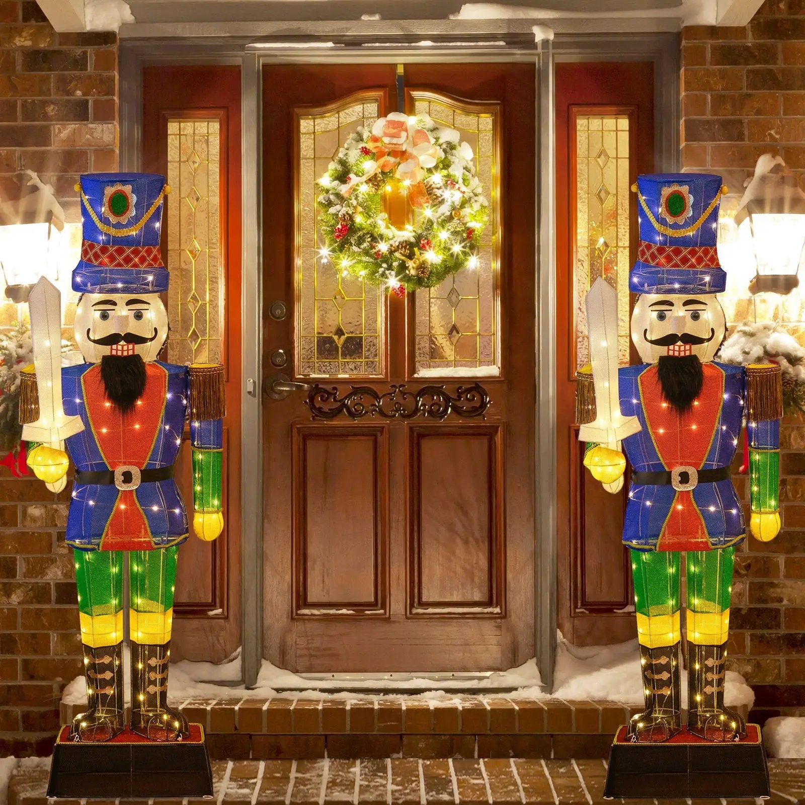 6 Feet Pre-Lit Nutcracker with Sword and 110 LED Lights by DirectDeals