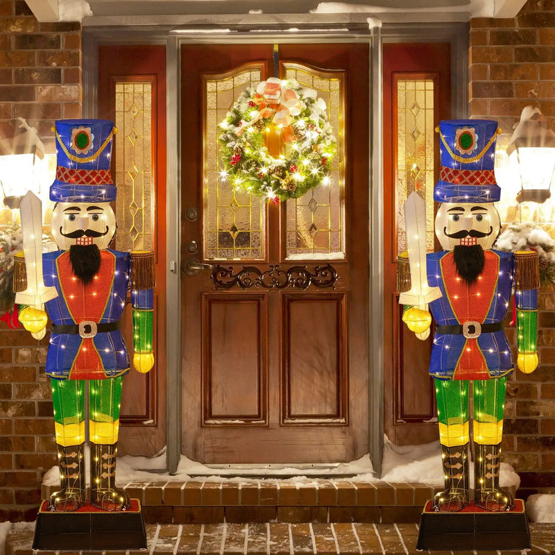 6 Feet Pre-Lit Nutcracker with Sword and 110 LED Lights by DirectDeals