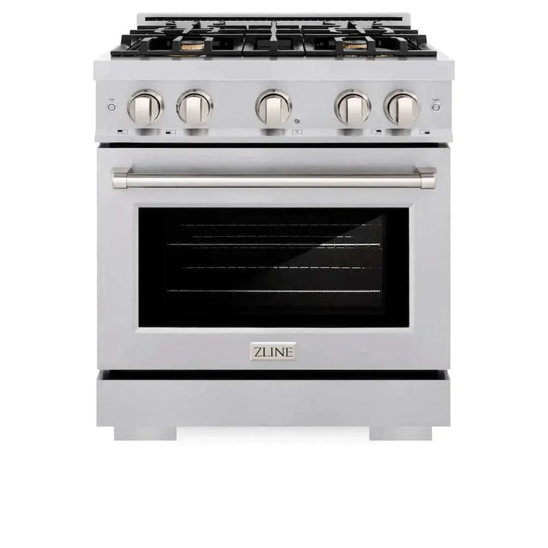 ZLINE 30" Select Gas Range Convection Gas Oven Stainless Steel Brass Burners HGR-BR-30 by Farmhouse Kitchen and Bath