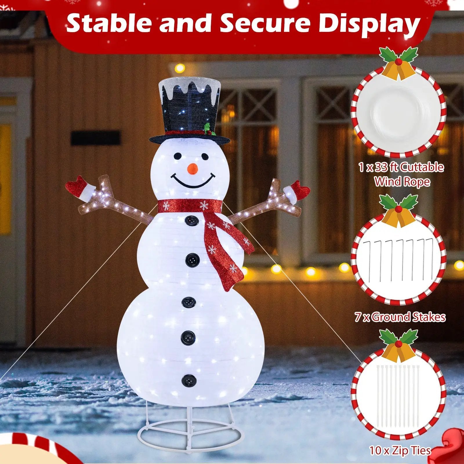 Pre-Lit Pop-up Christmas Decoration with 180 Cold White LED Lights by DirectDeals