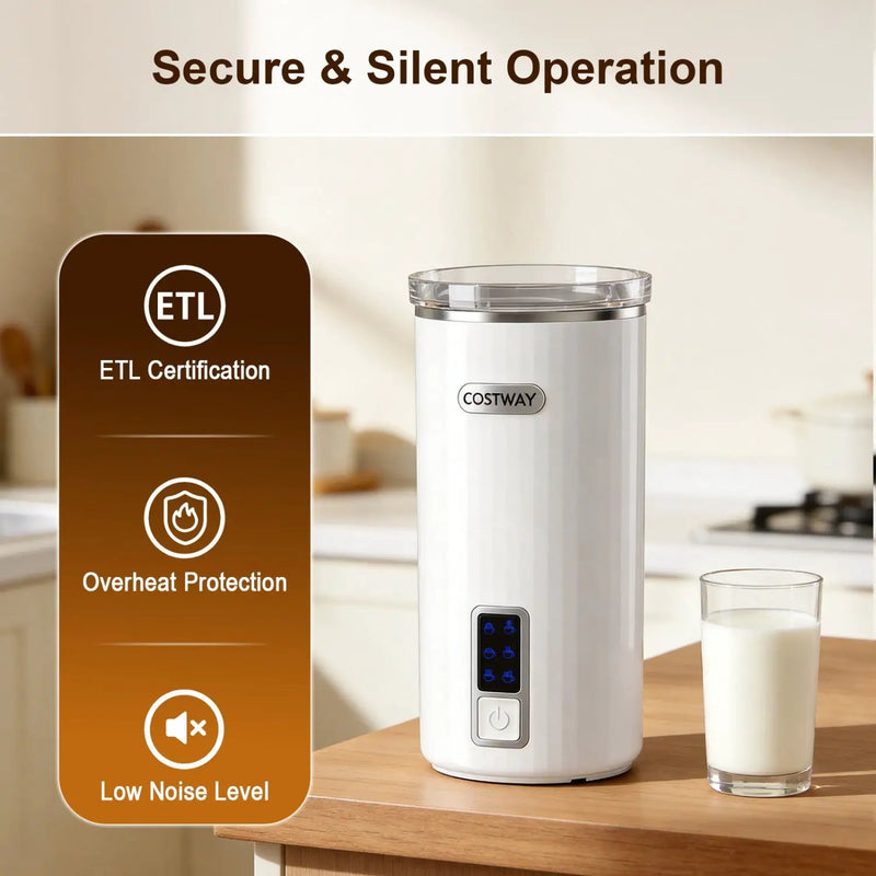 Electric Milk Frother and Steamer 6-in-1 Stainless Steel by DirectDeals