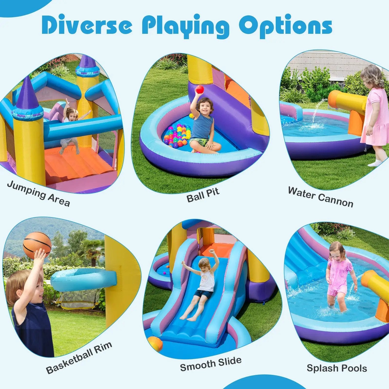 6-in-1 Inflatable Kids Water Park for Yard by DirectDeals