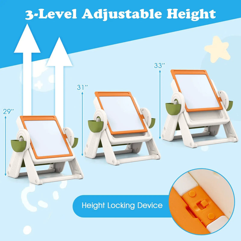 6-in-1 Multi-activity Children Table and Chair Set Folding Art Easel Set by DirectDeals