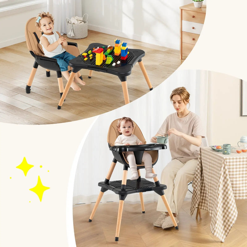 5-in-1 Baby Wooden Convertible High Chair by DirectDeals