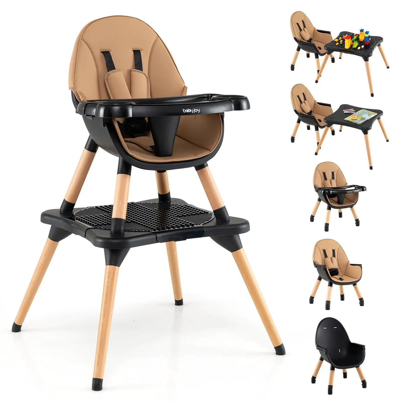 5-in-1 Baby Wooden Convertible High Chair by DirectDeals