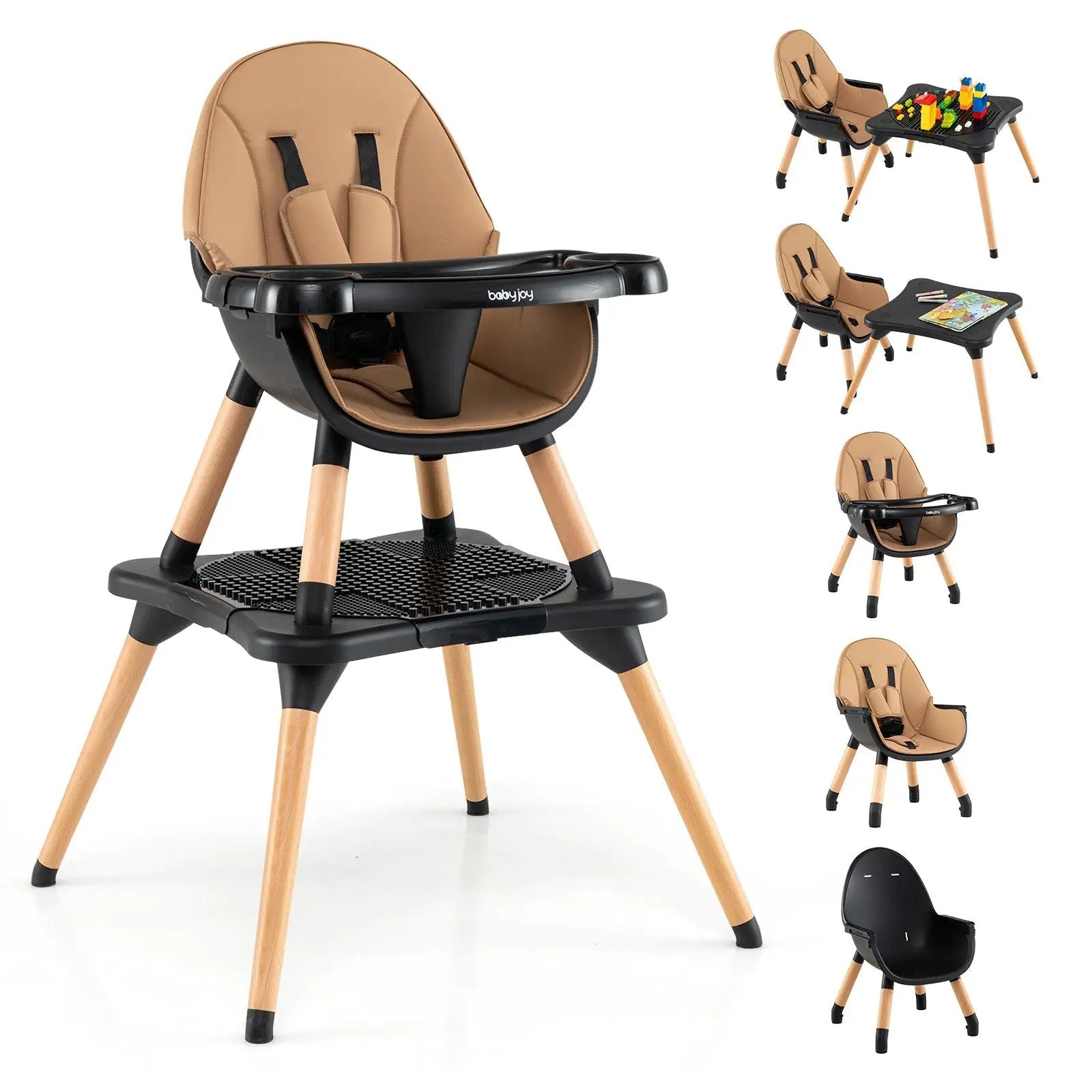 5-in-1 Baby Wooden Convertible High Chair by DirectDeals