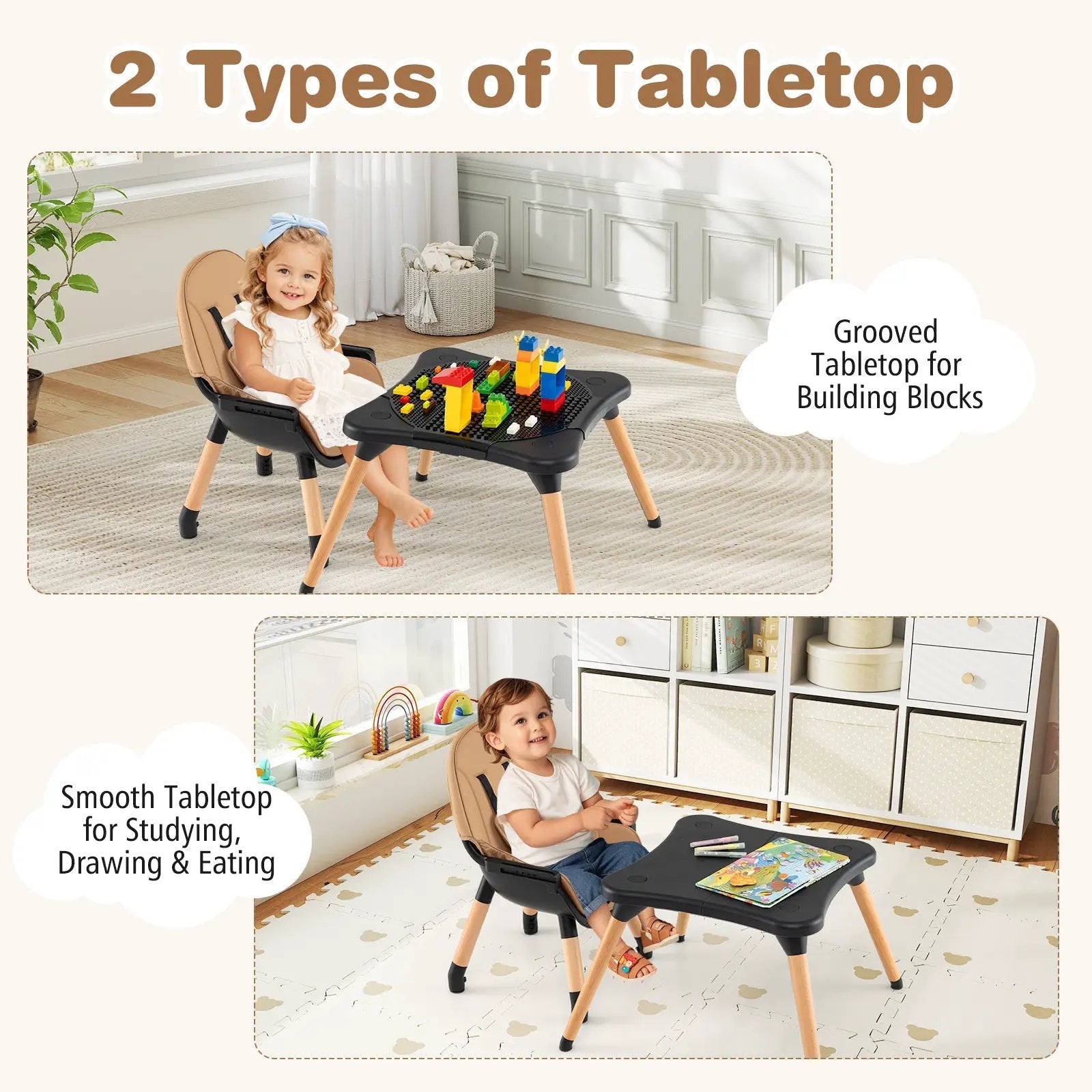 5-in-1 Baby Wooden Convertible High Chair by DirectDeals