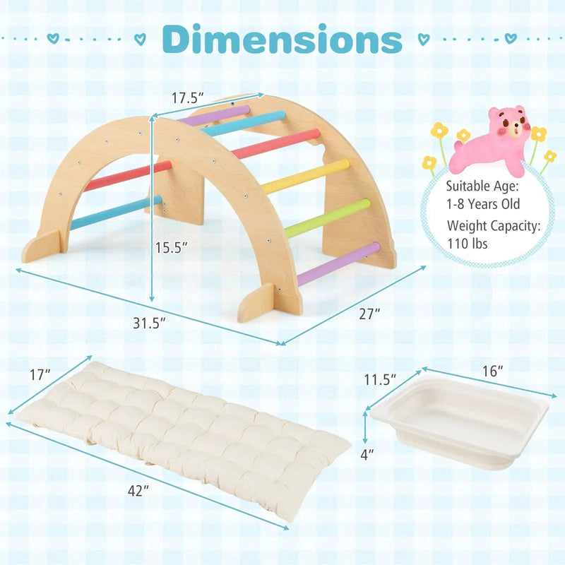 6 in 1 Kids Climbing Arch Playset wIth Removable Cushion and Stoppers by DirectDeals