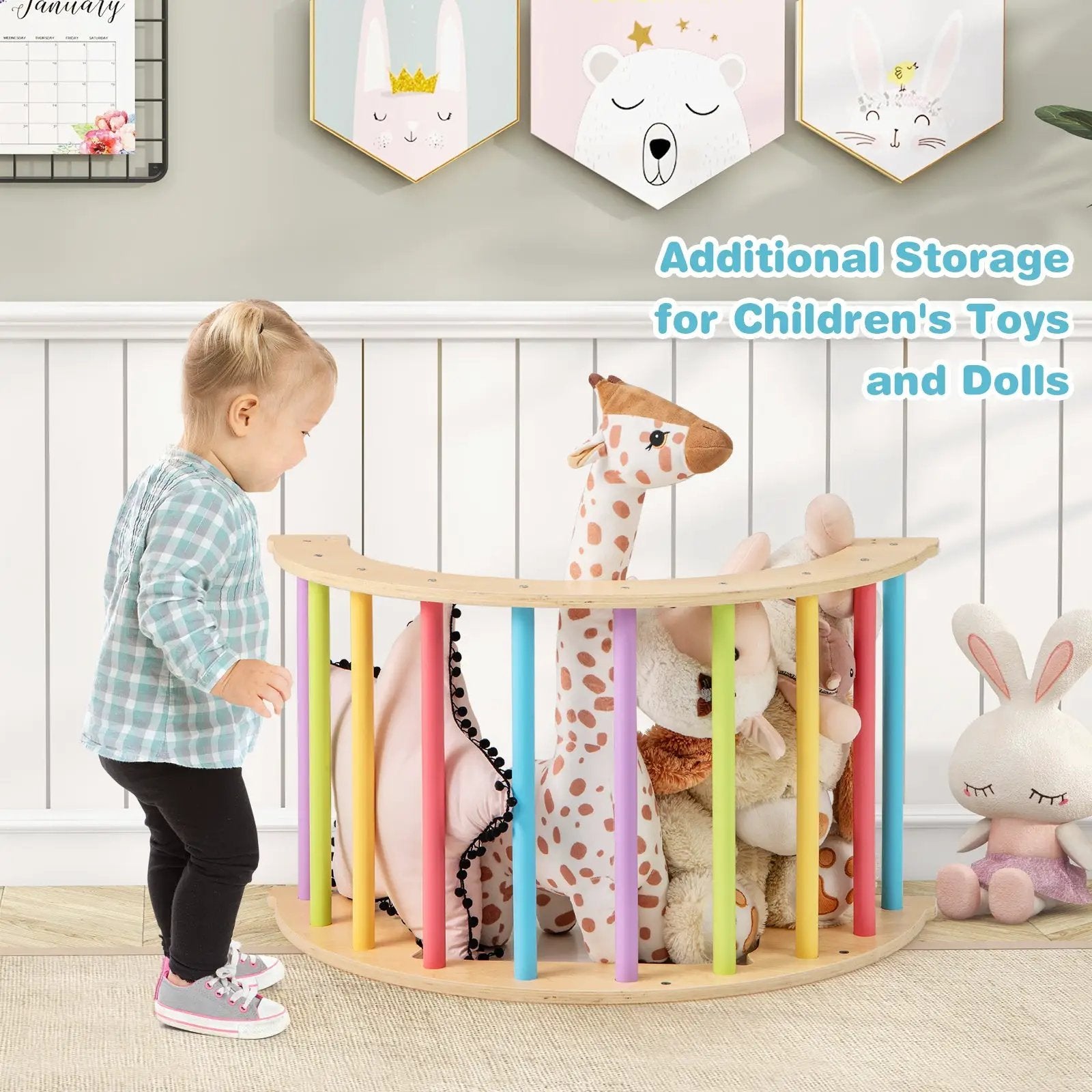 6 in 1 Kids Climbing Arch Playset wIth Removable Cushion and Stoppers by DirectDeals