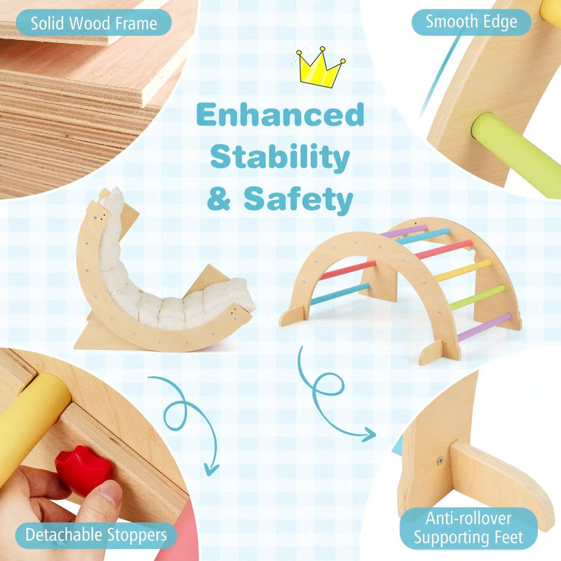 6 in 1 Kids Climbing Arch Playset wIth Removable Cushion and Stoppers by DirectDeals