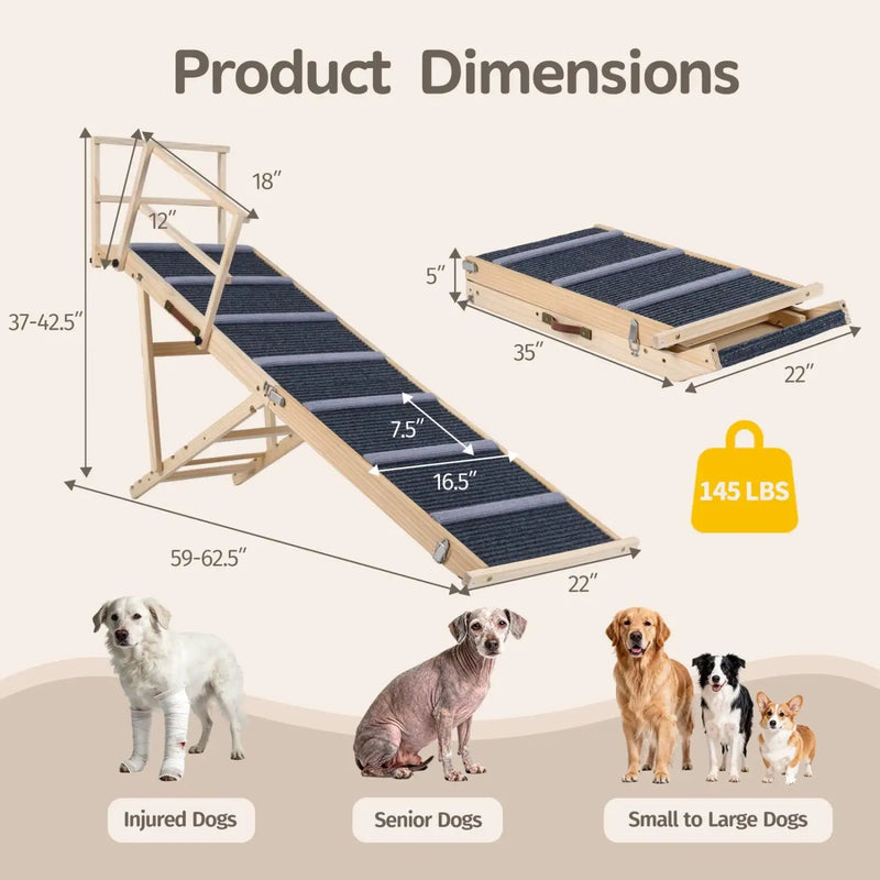 Adjustable Folding Dog Ramp for High Beds and Vehicles by DirectDeals