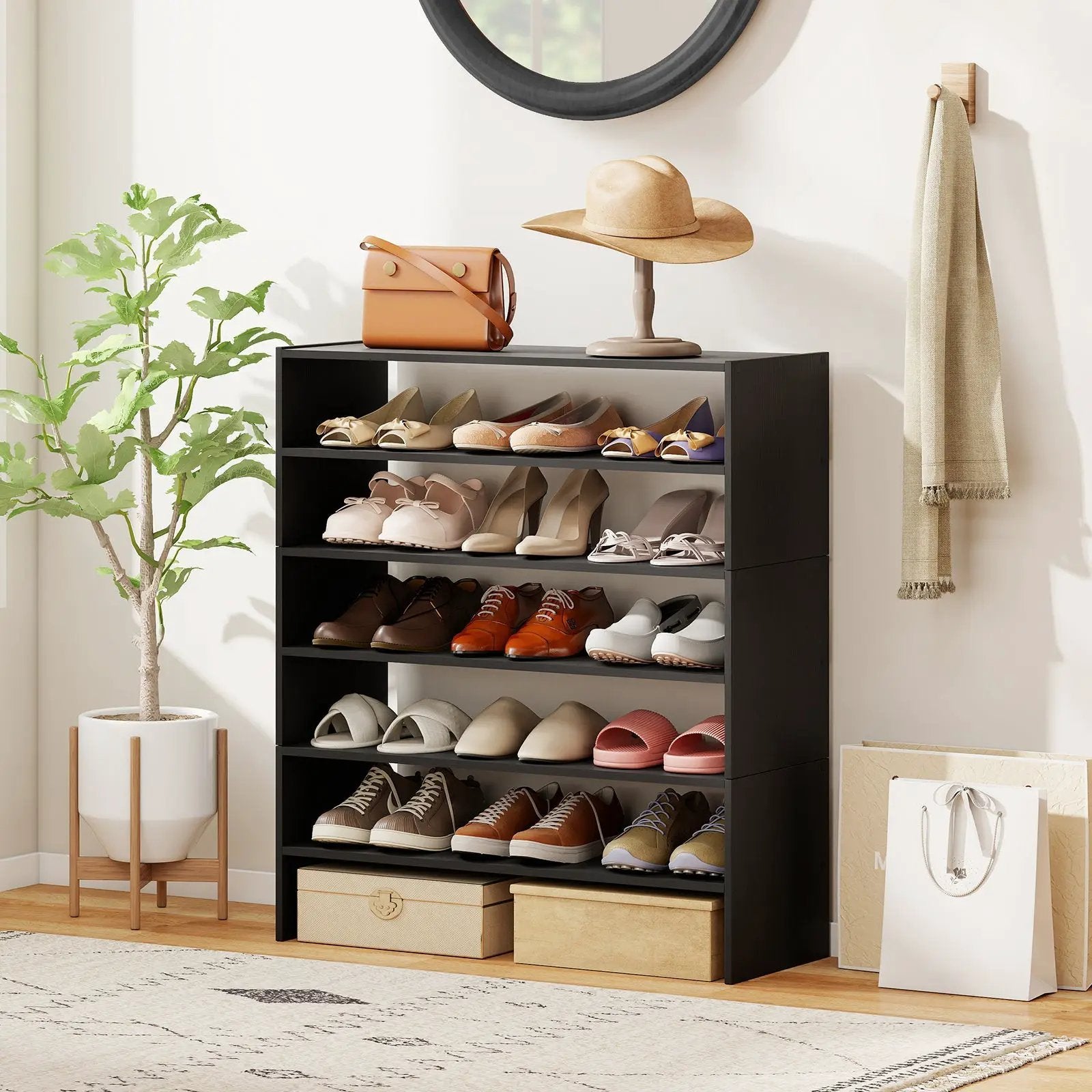 6-tier Shoe Rack with Anti-tipping Device for Entryway by DirectDeals