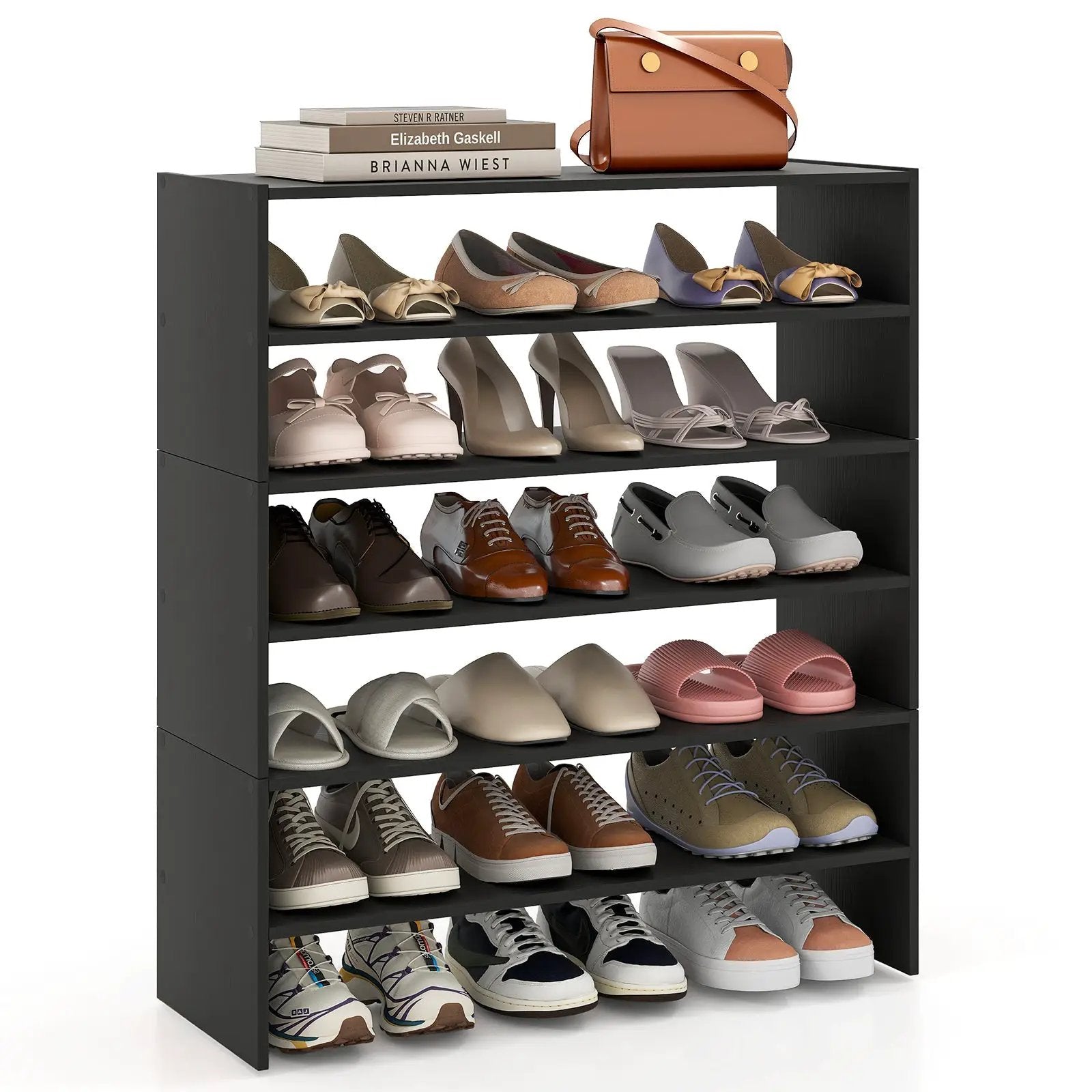 6-tier Shoe Rack with Anti-tipping Device for Entryway by DirectDeals