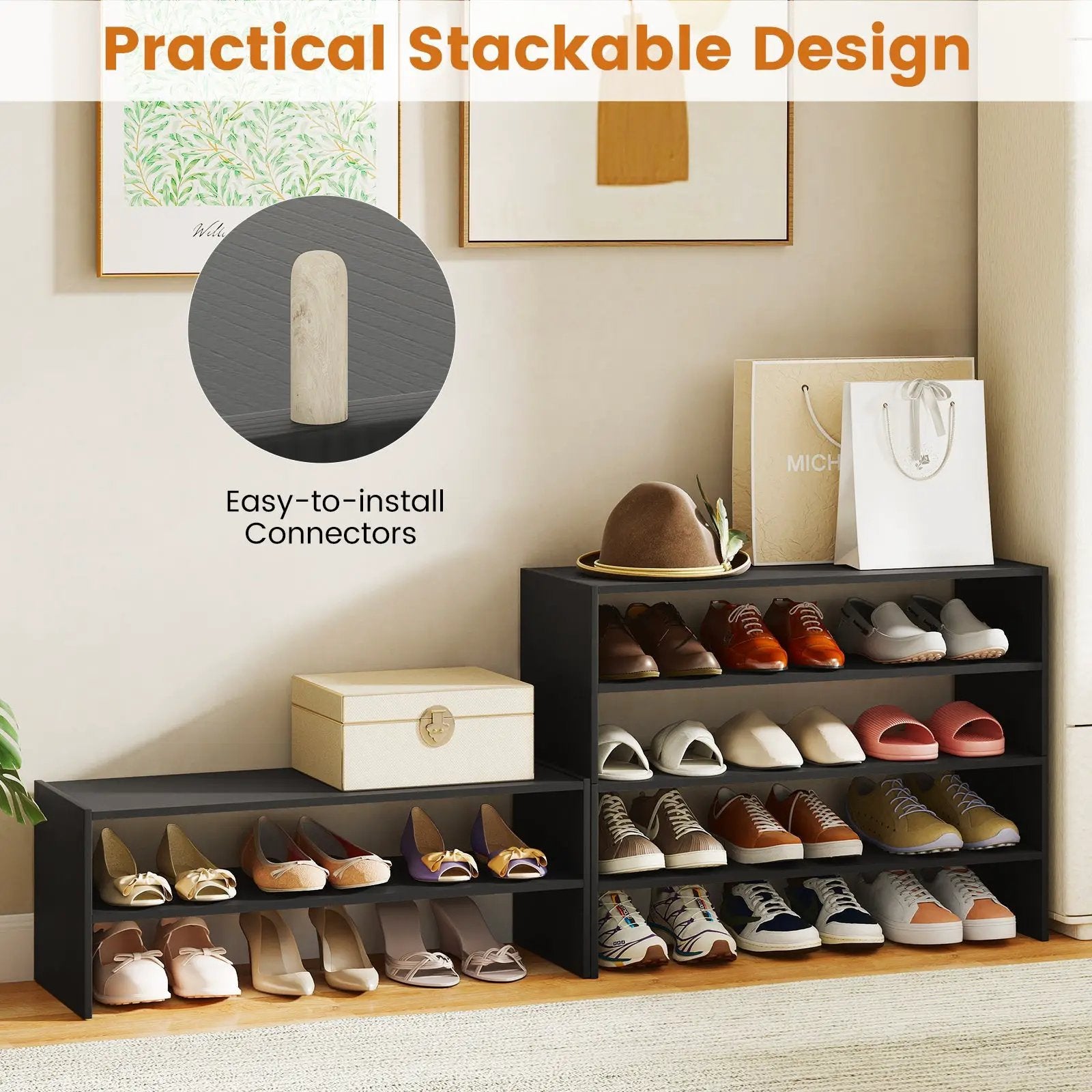 6-tier Shoe Rack with Anti-tipping Device for Entryway by DirectDeals
