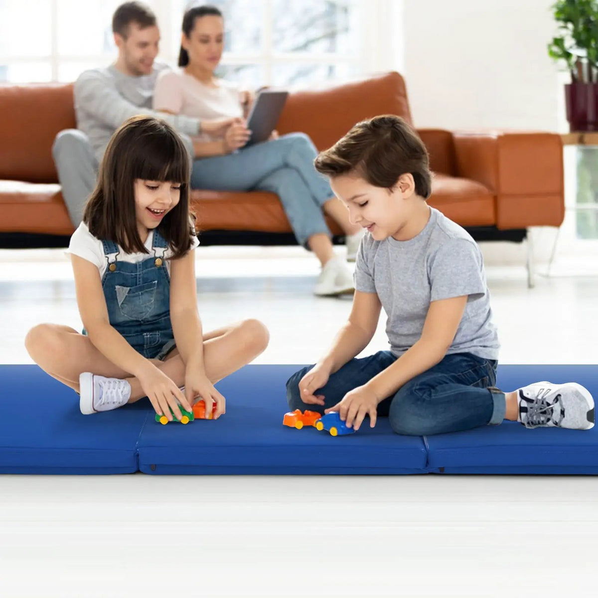 6 x 2 FT Tri-Fold Gym Mat with Handles and Removable Zippered Cover by DirectDeals