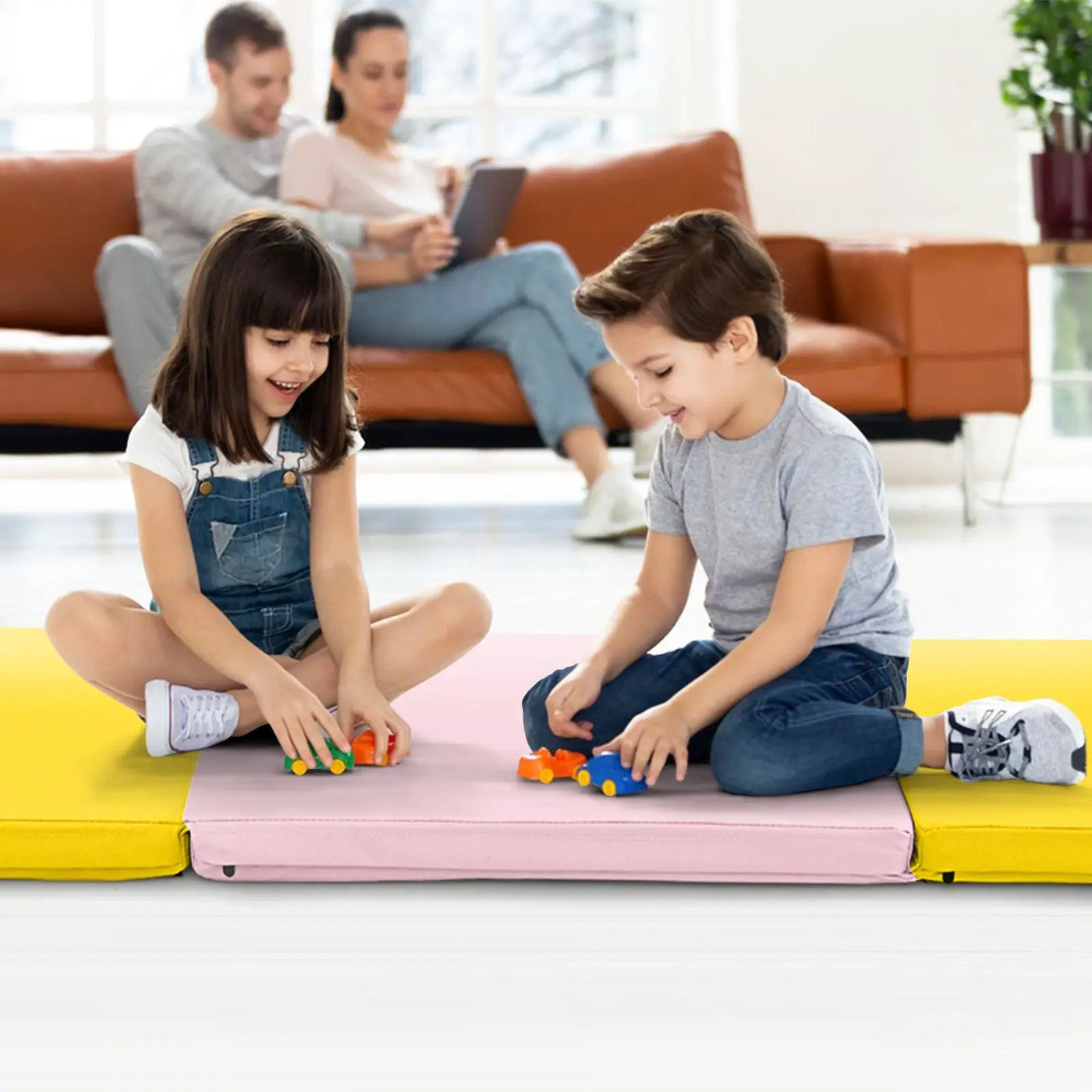 6 x 2 FT Tri-Fold Gym Mat with Handles and Removable Zippered Cover by DirectDeals