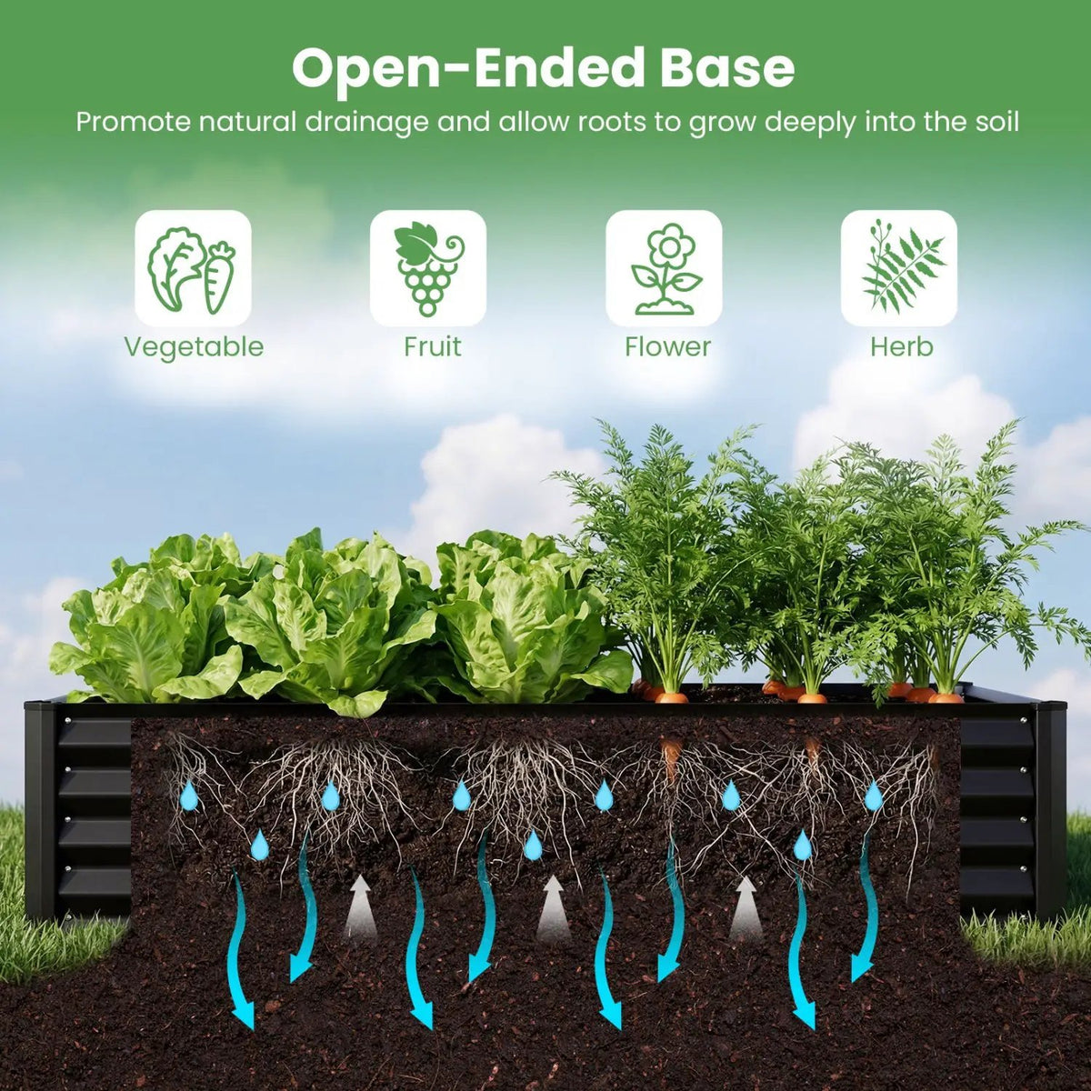 6 x 3 x 1 FT Galvanized Raised Garden Bed with Greenhouse Cover by DirectDeals