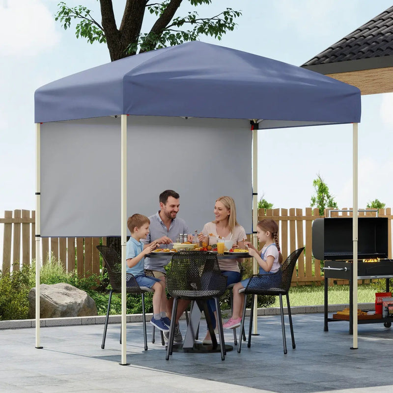 6 x 4 FT Pop-Up Canopy Tent with 1 Half Sidewall Easy Setup Folding Outdoor Sun Shelter by DirectDeals