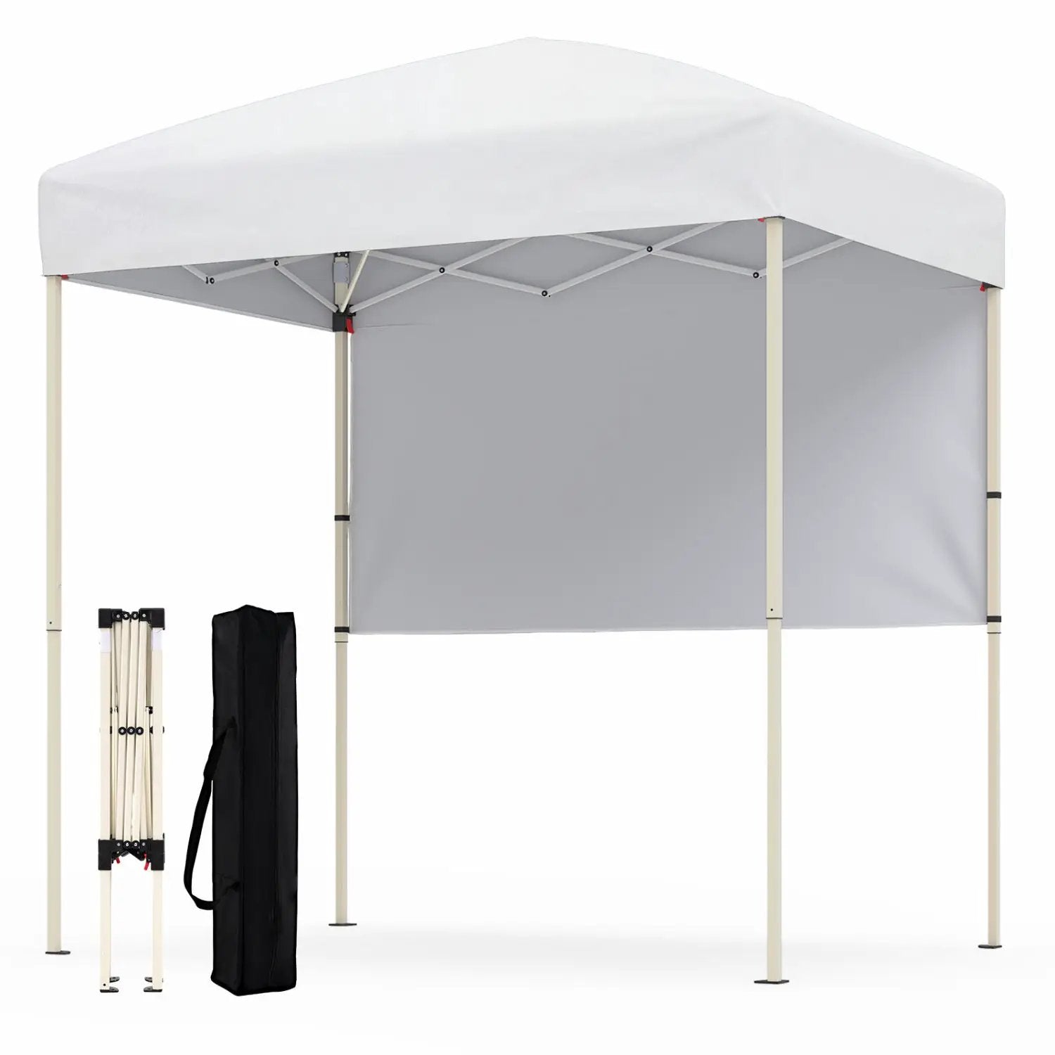 6 x 4 FT Pop-Up Canopy Tent with 1 Half Sidewall Easy Setup Folding Outdoor Sun Shelter by DirectDeals