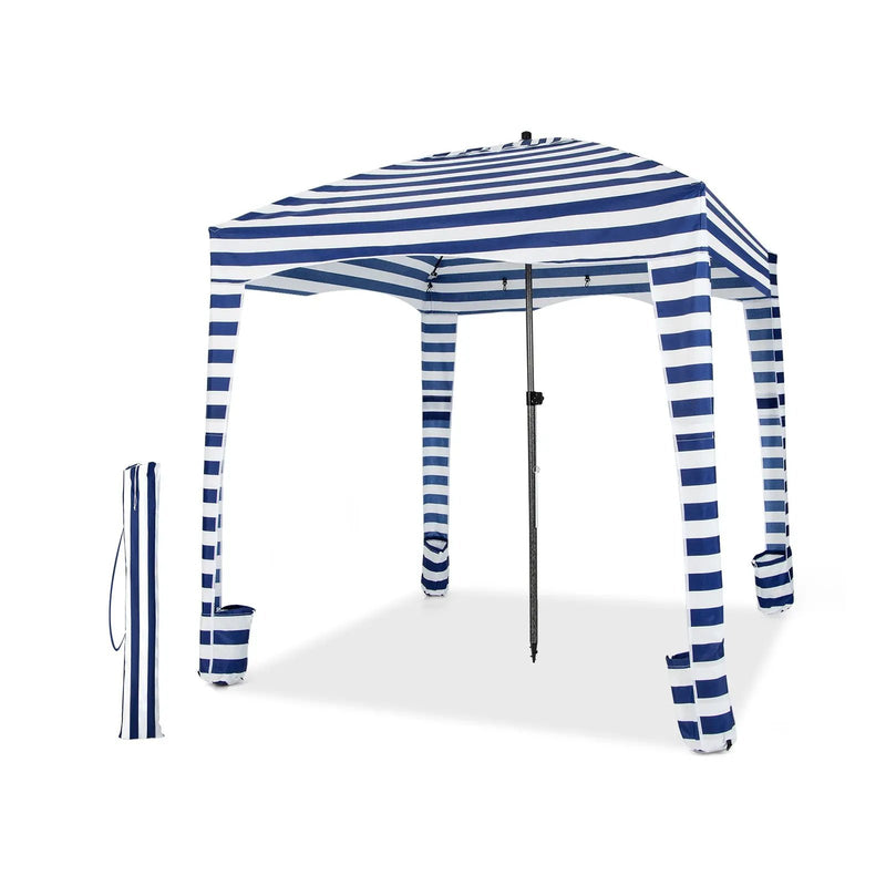 6 x 6 Feet Foldable Beach Cabana Tent with Carrying Bag and Detachable Sidewall by DirectDeals