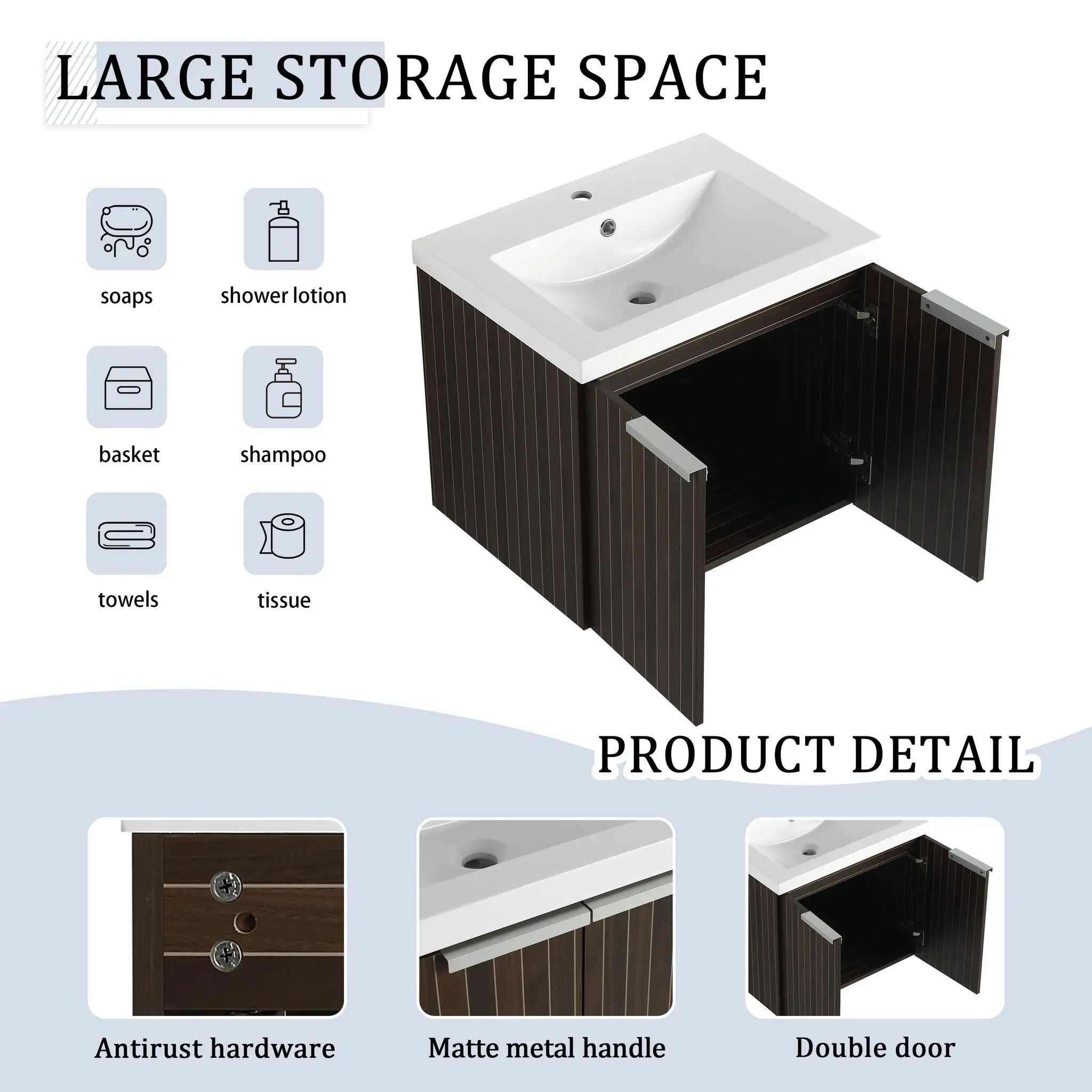 24 Inch Bathroom Cabinet With Resin Sink by HouseOfZazla