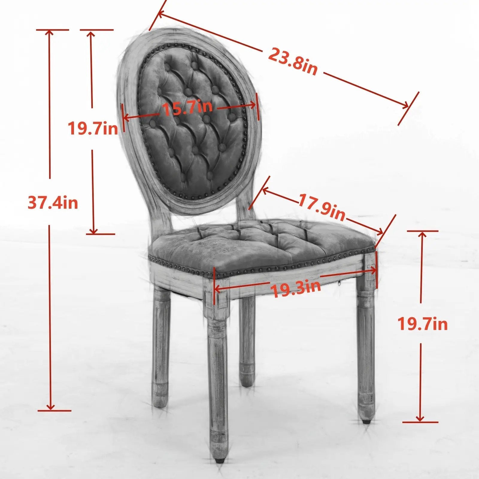 Set of 2 French Style Solid Wood Antique Dining Chairs by BLAKHOM