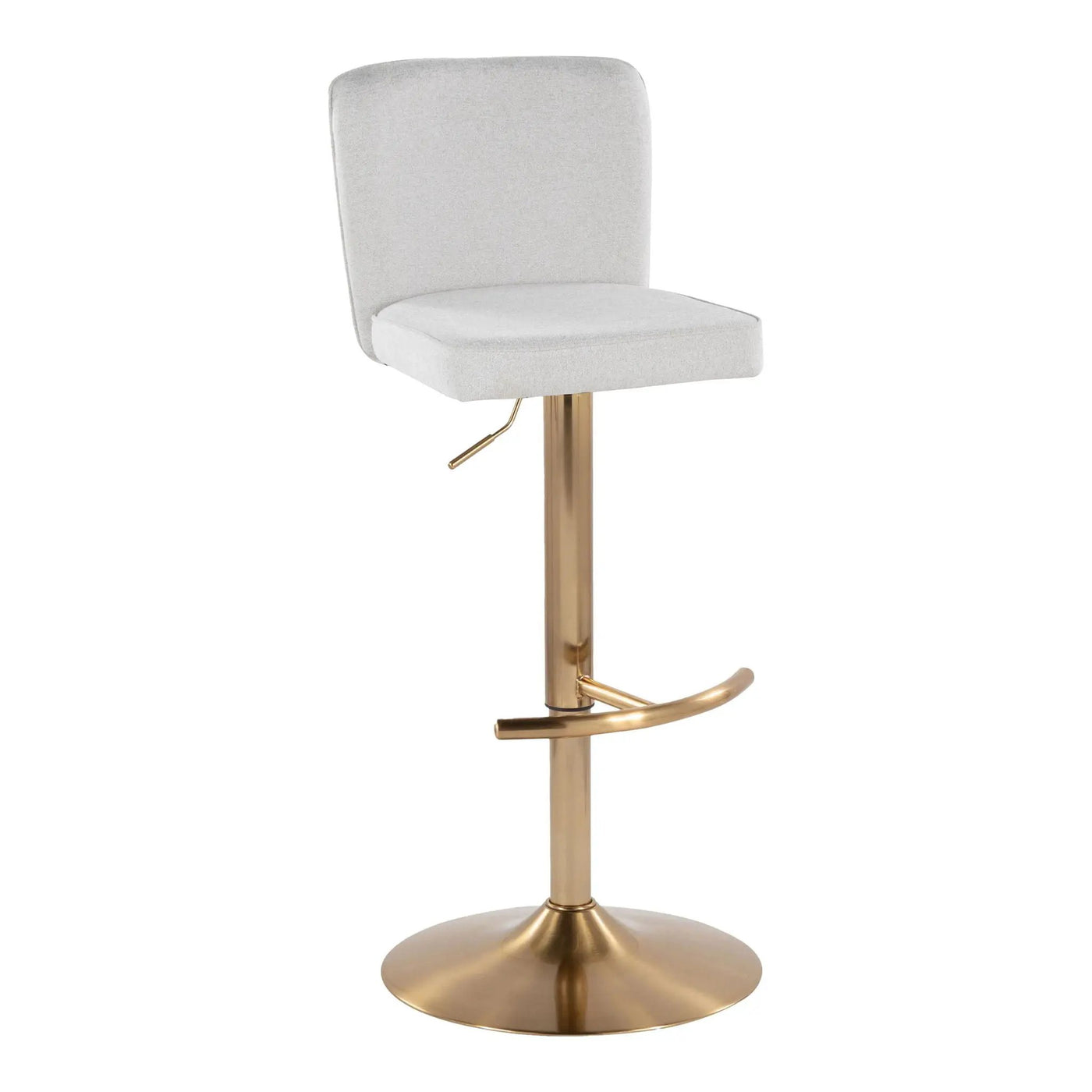 Henry - Contemporary Adjustable Barstool With Swivel With Rounded T Footrest (Set of 2) by HouseOfZazla